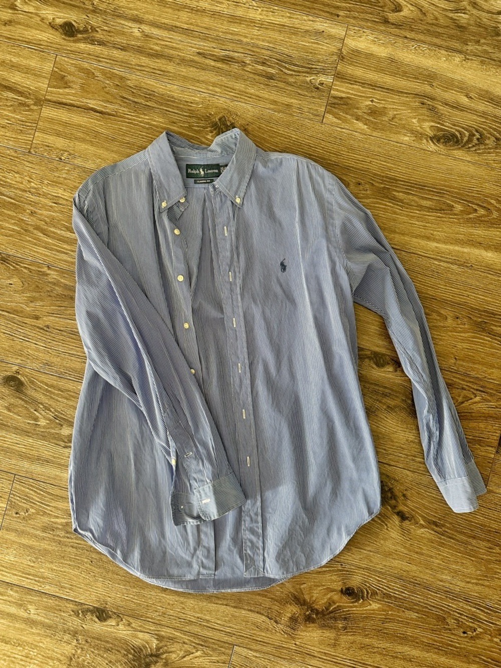 Ralph Lauren Light Blue & White Pinstripe Button-Down Shirt